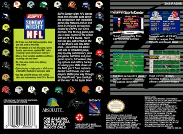 ESPN Sunday Night NFL (USA) box cover back